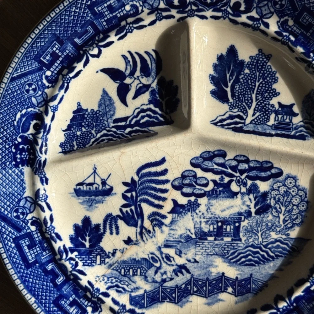 ❤️ Vintage Blue White Floral Plates Pair Chinoiserie Grandmillennial Wall Decor - Picture 8 of 12